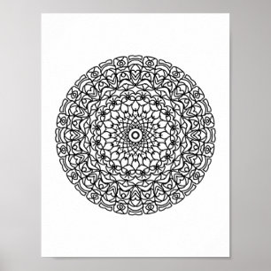 Mandala Adult Coloring Doodle Kleur Dit Poster
