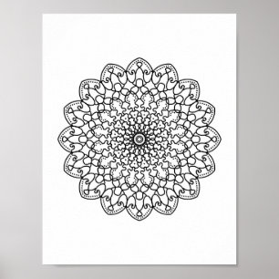 Mandala Adult Coloring Doodle Kleur Dit Poster