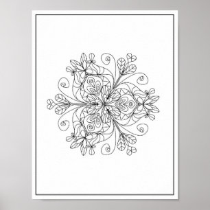 Mandala Adult Coloring Doodle Kleur Dit Poster