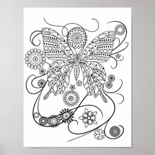 Mandala Adult Coloring Doodle Kleur Dit Poster