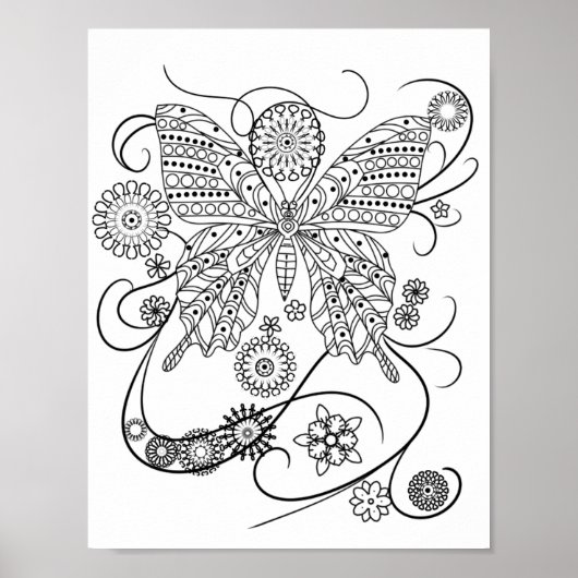 Mandala Adult Coloring Doodle Kleur Dit Poster (Voorkant)