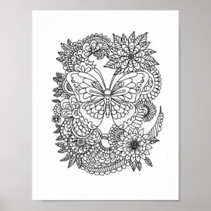 Mandala Adult Coloring Doodle Kleur Dit Poster