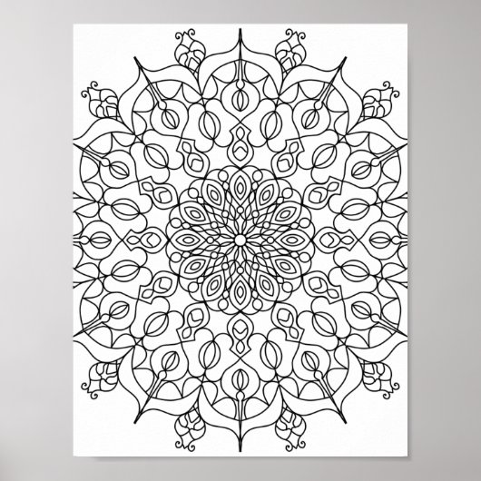 Mandala Adult Coloring Doodle Kleur Dit Poster (Voorkant)