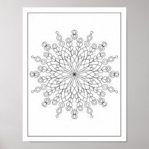 Mandala Adult Coloring Doodle Kleur Dit Poster