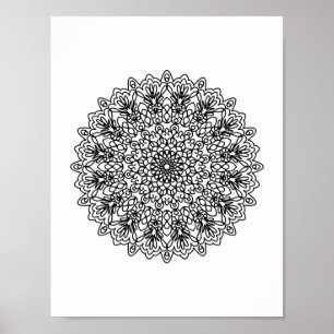 Mandala Adult Coloring Doodle Kleur Dit Poster