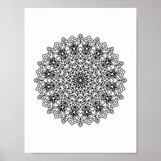 Mandala Adult Coloring Doodle Kleur Dit Poster (Voorkant)