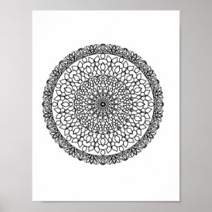 Mandala Adult Coloring Doodle Kleur Dit Poster