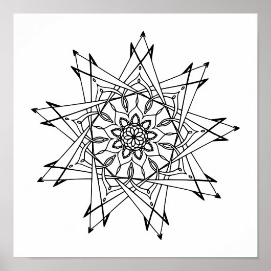 Mandala Adult Coloring Poster (Voorkant)