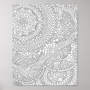 Mandala Adult Coloring Poster