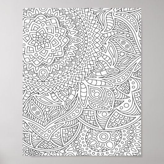 Mandala Adult Coloring Poster (Voorkant)