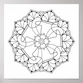 Mandala Adult Coloring Poster