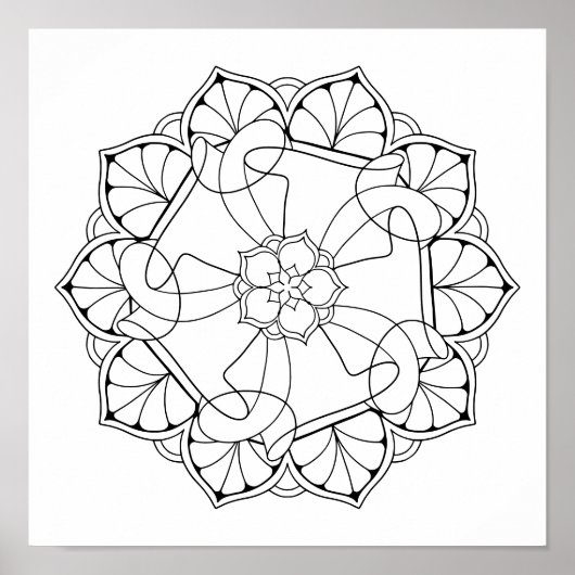  Mandala Adult Coloring Poster (Voorkant)