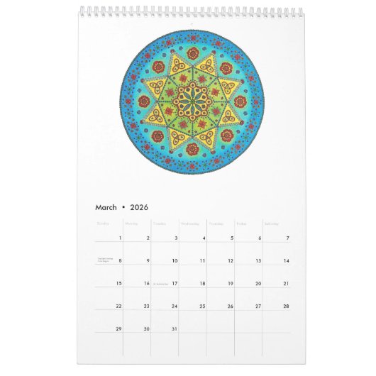 Mandala Agenda 2016 (tekeningen) Kalender (Mar 2026)
