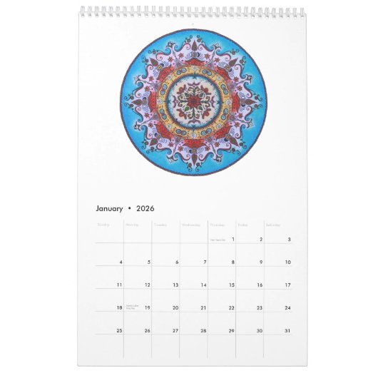 Mandala Agenda 2016 (tekeningen) Kalender (Jan 2026)