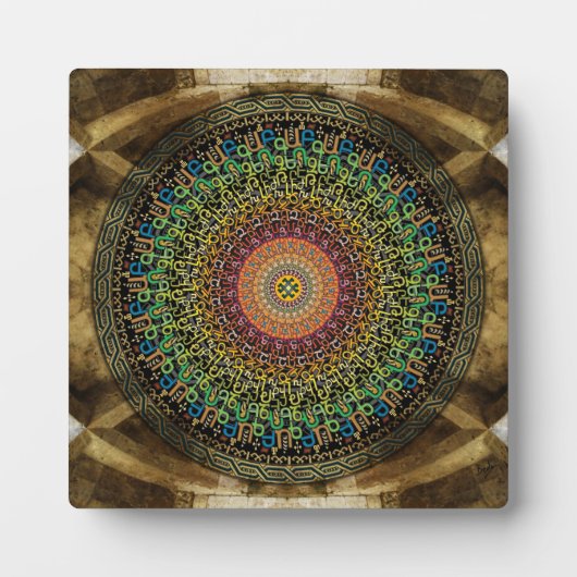 Mandala Armeense alfabet Plaque met Easel Fotoplaat (Voorkant)