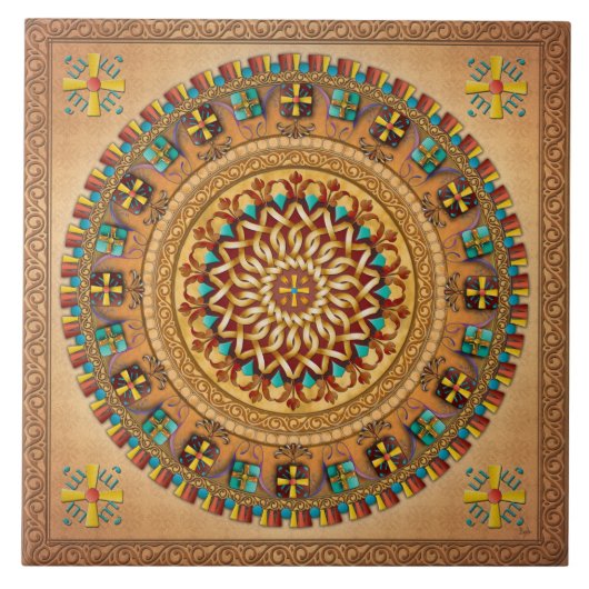 Mandala Armenia "Iyp" V2 Tile Tegeltje (Voorkant)