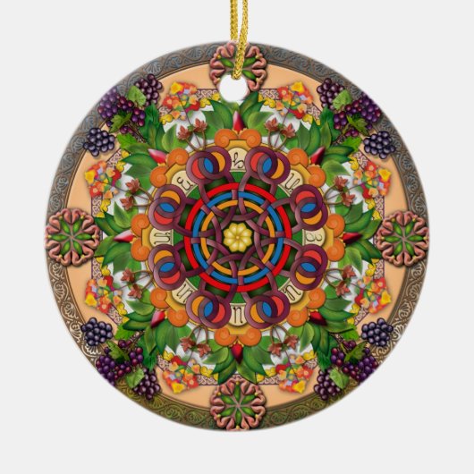 Mandala Armenian Grapes Ornament (Voorkant)