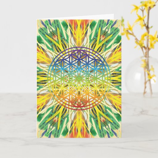 Mandala Art. 1 Kaart (Gele Bloem)