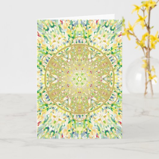 Mandala Art. 2 Kaart (Gele Bloem)