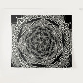 Mandala Art Boho Chic Elegant Black White Trippy Wandkleed (Voorkant (horizontaal))