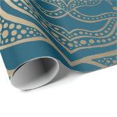 Mandala Art Boho Elegant Goud Turquoise Kerstmis Cadeaupapier (Rol Hoek)