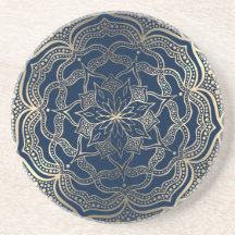 Mandala Art Boho Elegant Luxe Goud en Navy Blue
