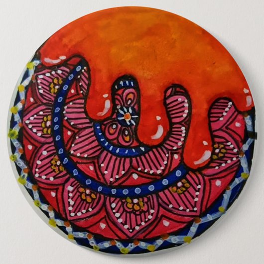 Mandala Art Buttonnen & Patches. Ronde Button 6,0 Cm (Voorkant)