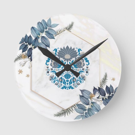 Mandala Art, Floral grafisch ontwerp Ronde Klok (Voorkant)