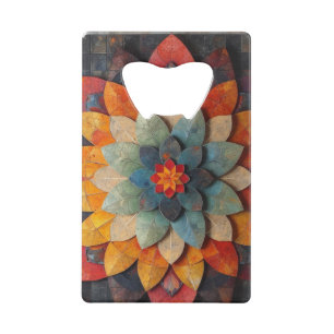 Mandala Art Geweven Bloem Creditkaart Flessenopener