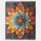 Mandala Art Geweven Bloem Fleece Deken (Voorkant)