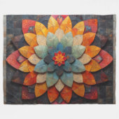Mandala Art Geweven Bloem Fleece Deken (Voorkant (Horizontaal))