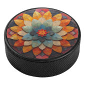 Mandala Art Geweven Bloem Hockey Puck (3/4)