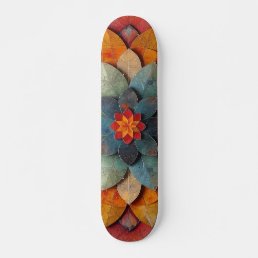 Mandala Art Geweven Bloem Persoonlijk Skateboard (Voorkant)