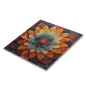 Mandala Art Geweven Bloem Tegeltje (Zijkant)