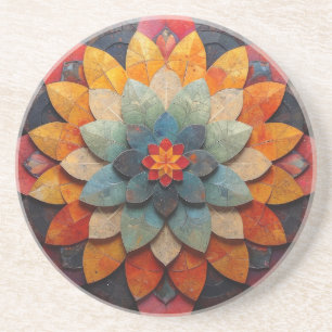 Mandala Art Geweven Bloem Zandsteen Onderzetter