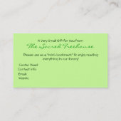 Mandala Art Green Bladwijzer Profile Card Visitekaartje (Achterkant)