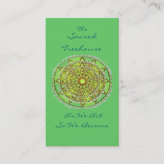 Mandala Art Green Bladwijzer Profile Card Visitekaartje (Voorkant)