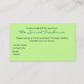 Mandala Art Green Bladwijzer Profile Card Visitekaartje (Achterkant)