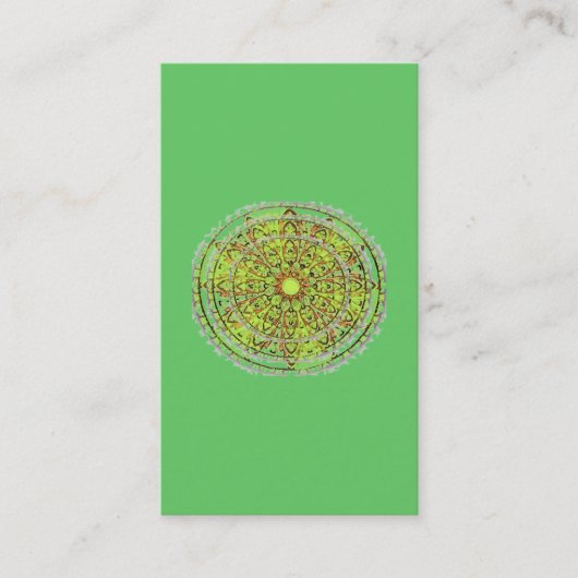 Mandala Art Green Bladwijzer Profile Card Visitekaartje (Voorkant)