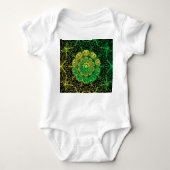 Mandala Art: Groen Geel Detail. Romper (Voorkant)