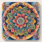 Mandala Art Kleurrijk Bier Onderzetter (Voorkant)