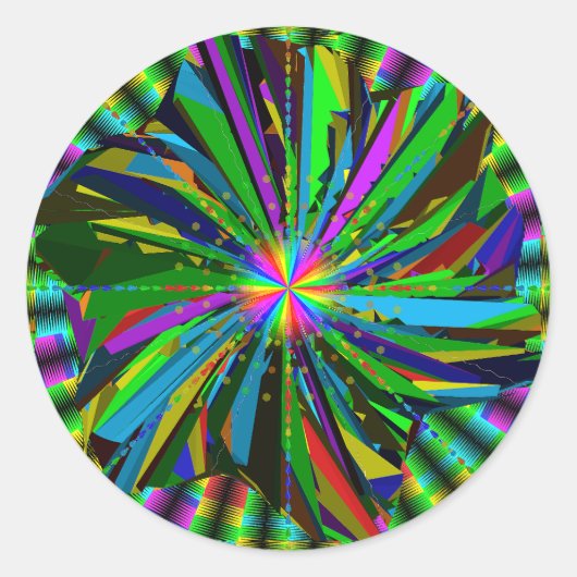 Mandala Art Ronde Sticker (Voorkant)