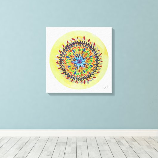 Mandala Áurea Canvas Afdruk (Insitu (Houten vloer))