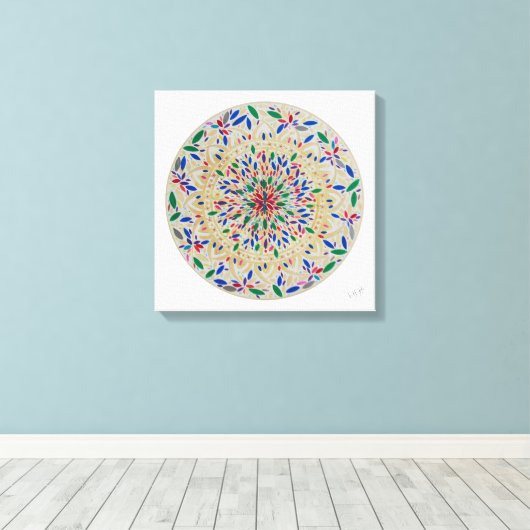 Mandala Aurora Canvas Afdruk (Insitu (Houten vloer))