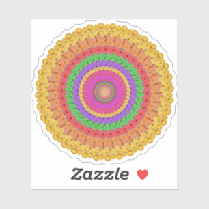 Mandala Bal geel haakstijl - Sticker