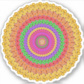 Mandala Bal geel haakstijl -  Sticker (Voorkant)