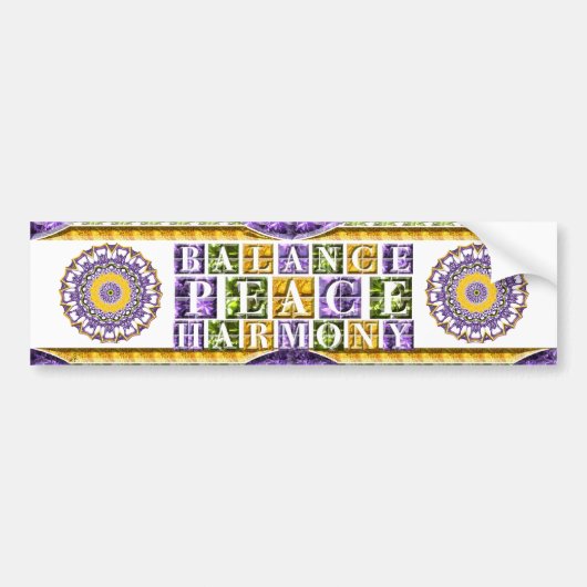 Mandala Balance, Peace, Harmony Bumpersticker (Voorkant)