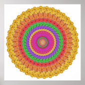 Mandala Ball oranje geel groen - Poster (Voorkant)