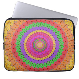 Mandala Ball yellow crochet style - Laptop Sleeve
