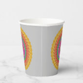 Mandala Ball yellow crochet style - Papieren Bekers (Rechts)